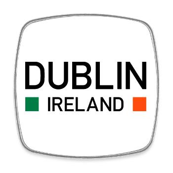 Dublin, Ireland (two squares) - Square fridge magnet - white - Front