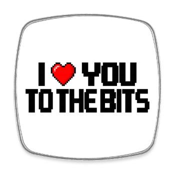 I love you to the bits - Square fridge magnet - white - Front