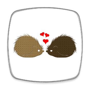 tiermotive valentinstag, Süßes Igelpaar - Viereckiger Kühlschrankmagnet - Weiß - Vorne