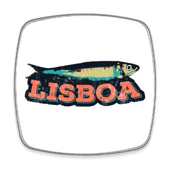 Lisbonne Portugal, fêtes de Lisbonne, sardine - Magnet carré - blanc - Devant