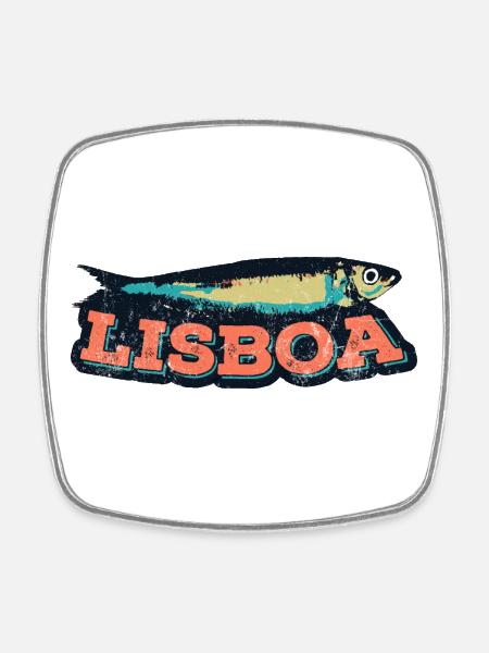 Lisbonne Portugal, fêtes de Lisbonne, sardine - Magnet carré - blanc