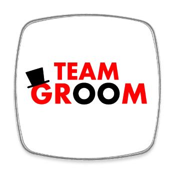 Team groom - Magnet carré - blanc - Devant