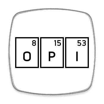 Sauerstoff, Phosphor, Iod - Viereckiger Kühlschrankmagnet - Weiß - Vorne