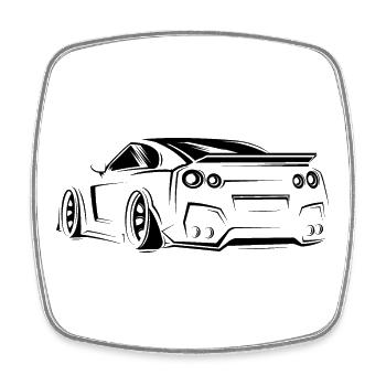 gtr Rennen Symbol Auto Tuner Legende Klassiker - Viereckiger Kühlschrankmagnet - Weiß - Vorne