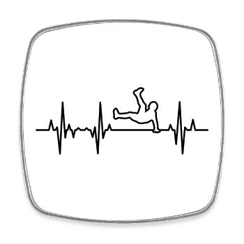 Breakdance EKG - Viereckiger Kühlschrankmagnet - Weiß - Vorne