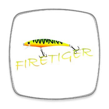 Firetiger - Viereckiger Kühlschrankmagnet - Weiß - Vorne