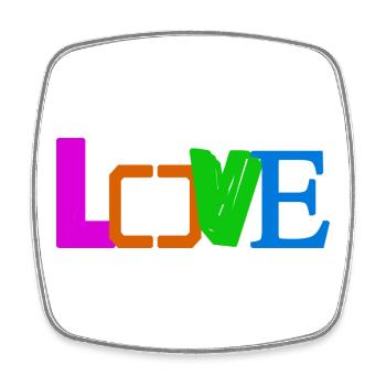 LIEBE - Viereckiger Kühlschrankmagnet - Weiß - Vorne