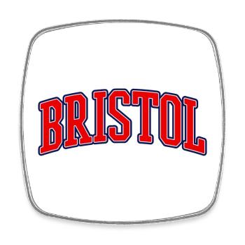 Bristol Varsity Bow Logo - Square fridge magnet - white - Front