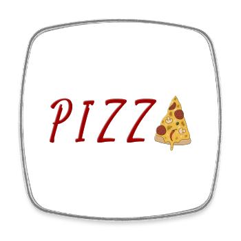 PIZZA - Square fridge magnet - white - Front