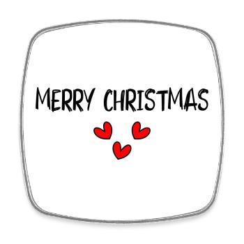 CHRISTMAS. MERRY CHRISTMAS. MERRY CHRISTMAS. NEW YEAR’S DAY - Square fridge magnet - white - Front
