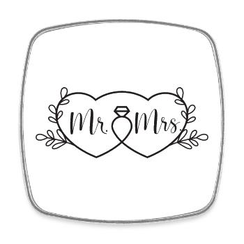 Mr Mrs - Magnet carré - blanc - Devant