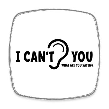 Deaf, hard of hearing, deafness, hearing loss sign - Square fridge magnet - white - Front