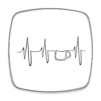 Cafe Symbol coffee herzschlag kaffee one line icon - Viereckiger Kühlschrankmagnet - Weiß - Vorne