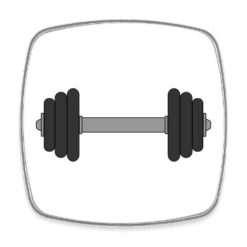 Dumbbell - Square fridge magnet - white - Front