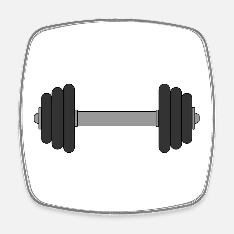 Dumbbell - Square fridge magnet - white
