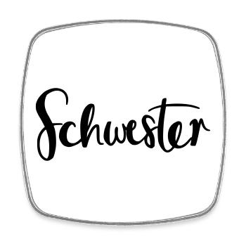 Schwester - Viereckiger Kühlschrankmagnet - Weiß - Vorne