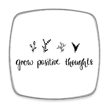 grow positiv thoughts - Nature - Square fridge magnet - white - Front