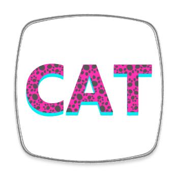 Typographie, Cat, Tier tatzen muster - Viereckiger Kühlschrankmagnet - Weiß - Vorne