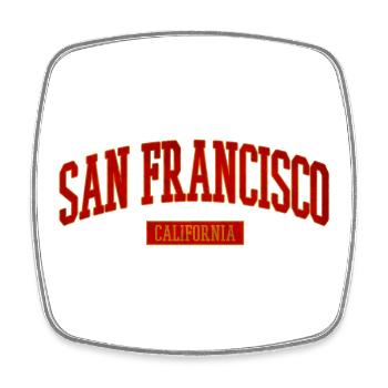 San Francisco Vintage Uni Schriftzug - Viereckiger Kühlschrankmagnet - Weiß - Vorne