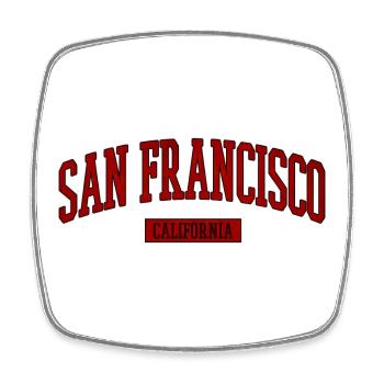 San Francisco Retro Schriftzug - Viereckiger Kühlschrankmagnet - Weiß - Vorne