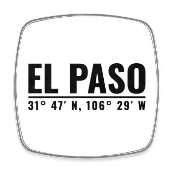 El Paso Vintage Koordinaten Shirt - Viereckiger Kühlschrankmagnet - Weiß - Vorne