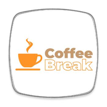 Coffee break - Square fridge magnet - white - Front
