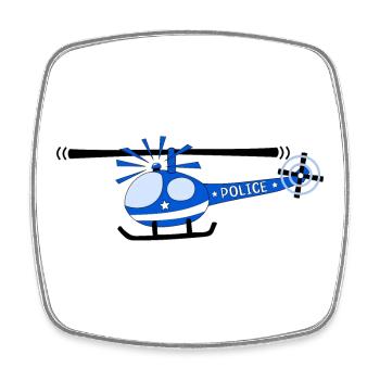 Hubschrauber Police Kinder - Viereckiger Kühlschrankmagnet - Weiß - Vorne