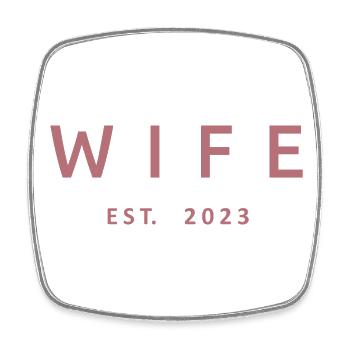 2023 Fiançailles Mariage Douche nuptiale - Magnet carré - blanc - Devant