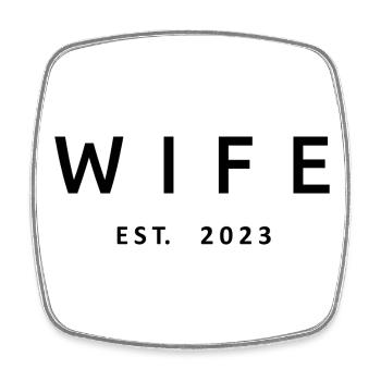 2023 Fiançailles Mariage Douche nuptiale - Magnet carré - blanc - Devant