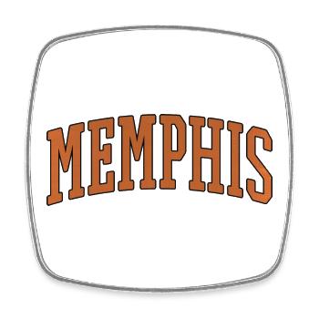 Memphis Varsity Arc Logo - Viereckiger Kühlschrankmagnet - Weiß - Vorne