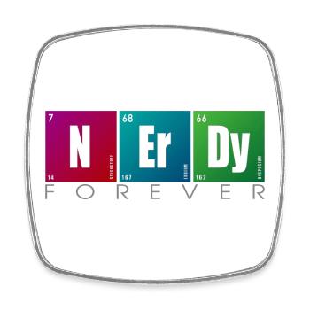 NERDY forever - NERDY Elements - Magnet carré - blanc - Devant