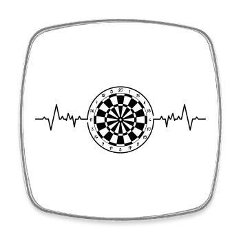 Dartboard Herzschlag Spiel / Dartscheibe Herzfrequenz Spiel - Viereckiger Kühlschrankmagnet - Weiß - Vorne