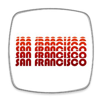 San Francisco Bold Type City - Viereckiger Kühlschrankmagnet - Weiß - Vorne