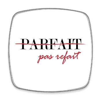 Perfect, not redone (black) - Square fridge magnet - white - Front