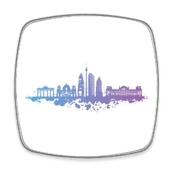Berlin Brandenburg Gate Capital - Square fridge magnet - white - Front