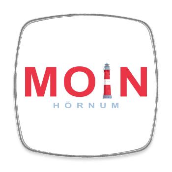 Moin Hörnum, Sylt, Deutsche Nordsee - Viereckiger Kühlschrankmagnet - Weiß - Vorne