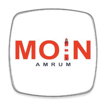 Moin Amrum, Leuchtturm Amrum, Nordsee, Deutschland - Viereckiger Kühlschrankmagnet - Weiß - Vorne
