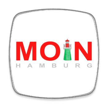 Moin Hamburg, Leuchtturm "Bunthaus" Deutschland - Viereckiger Kühlschrankmagnet - Weiß - Vorne