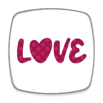 Love Love Fabric Pattern Valentine's Day Heart Wedding - Square fridge magnet - white - Front
