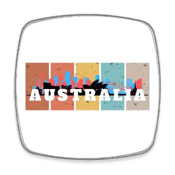 Australia Skyline Panels - Viereckiger Kühlschrankmagnet - Weiß - Vorne