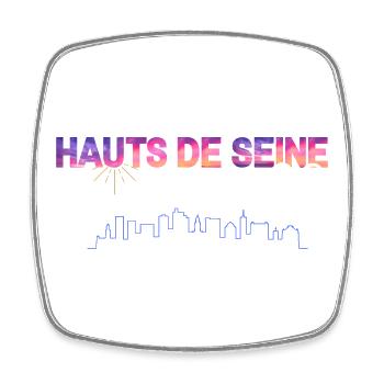 Hauts de Seine Skyline Gradient - Square fridge magnet - white - Front