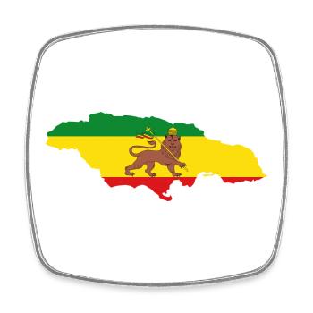 Lion of Judah Jamaica Rasta Flag Map of Jamaica - Viereckiger Kühlschrankmagnet - Weiß - Vorne