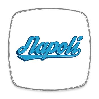 Napoli Schriftzug Blau Logo - Viereckiger Kühlschrankmagnet - Weiß - Vorne