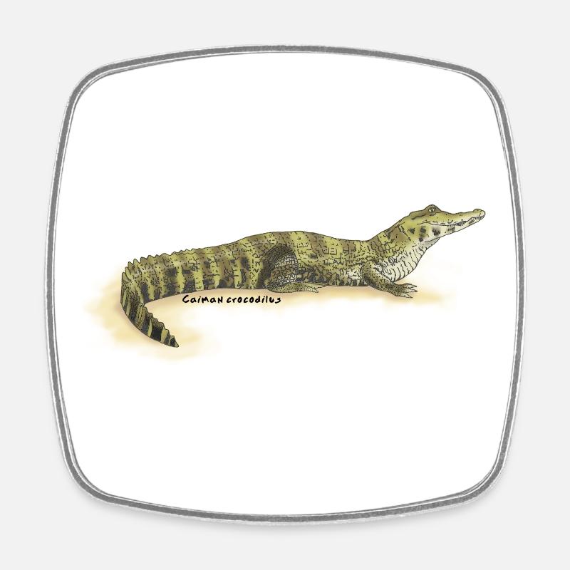 Baba (Caiman crocodilus) - Magnet carré - blanc