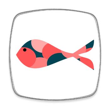 SARDINE. FISCH. APRILSCHERZ. OSTERN. MEER - Viereckiger Kühlschrankmagnet - Weiß - Vorne