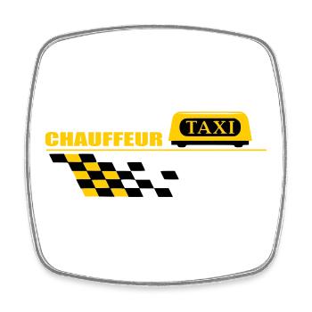 Chauffeur de taxi - Magnet carré - blanc - Devant