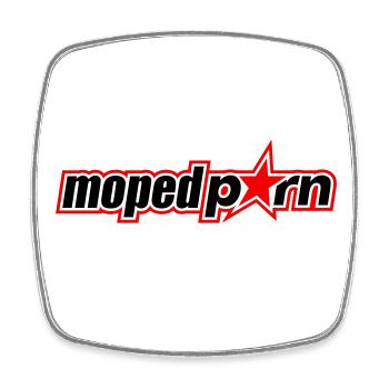 Mopedporn - Viereckiger Kühlschrankmagnet - Weiß - Vorne