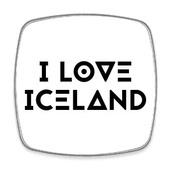 I LOVE ICELAND - Viereckiger Kühlschrankmagnet - Weiß - Vorne