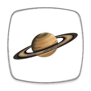Saturn Planet Rings - Square fridge magnet - white - Front