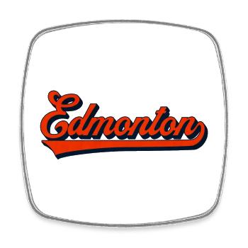 Edmonton Script Vintage Logo - Magnet carré - blanc - Devant